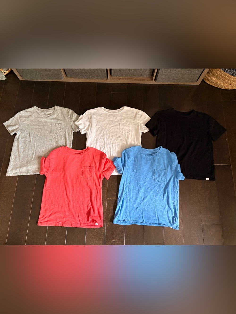 Set of 5 Youth L Gap Tees